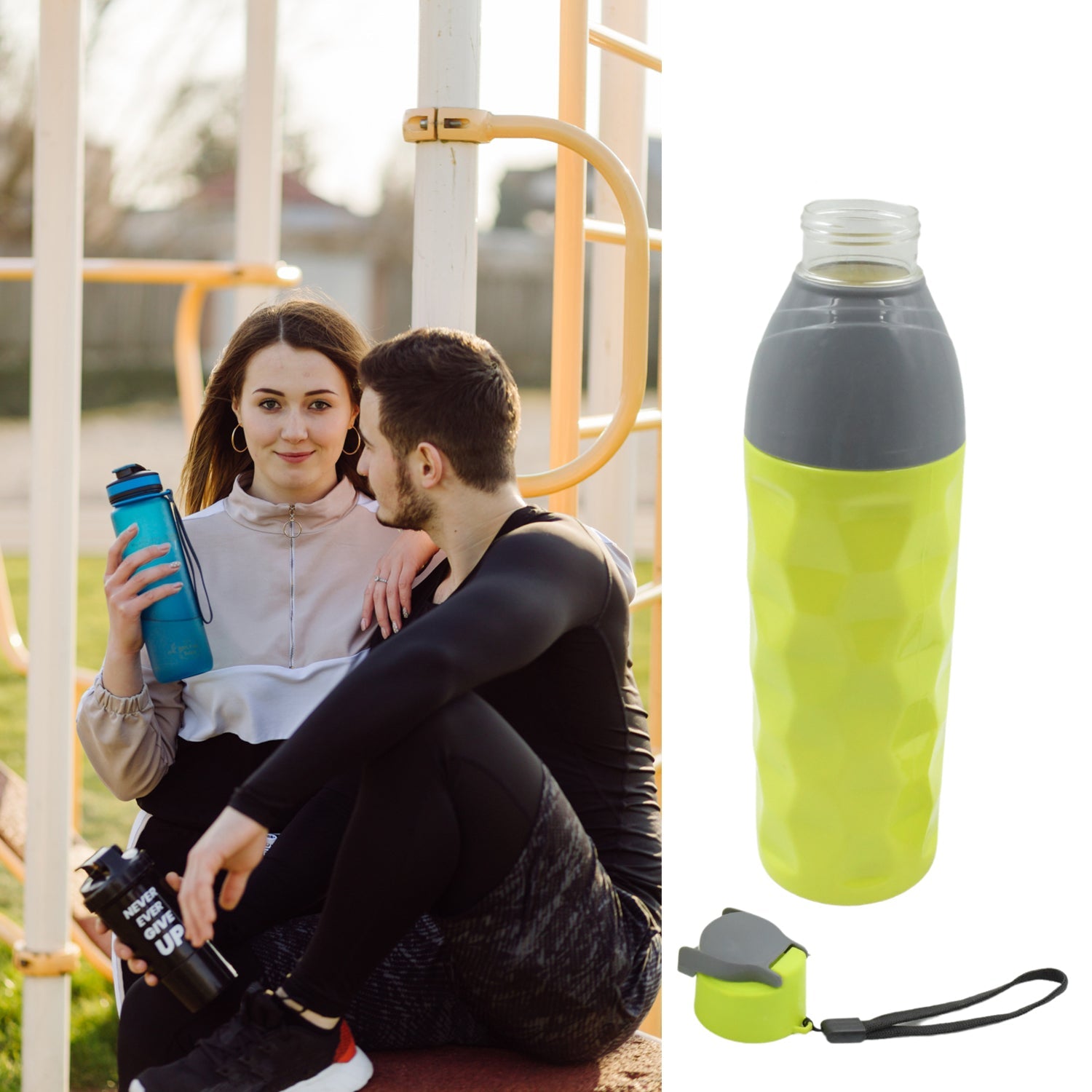 Insulated Sports Water Bottle with Dori (1.8L): Leakproof & BPA-Free (Mix Color) - Discount Karo