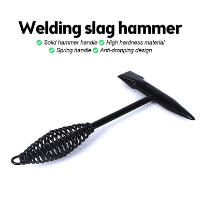 Welding Slag Removal Tool Chipping Hammer with Coil Spring Handle, Mufti Functional for Cleaning Removing Slag Industrial Weld Slag Spatter Removal Tool Welding Hammer, for Machinery Electrician (1 Pc ) - Discount Karo