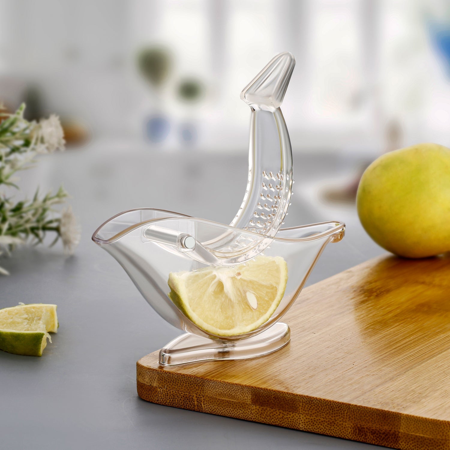 Manual Lemon Slice Squeezer, Portable Transparent Fruit Juicer, Orange Citrus Manual Bird Shape Hand Juicer for Orange Lemon Lime,for Kitchen (Color Box) - Discount Karo