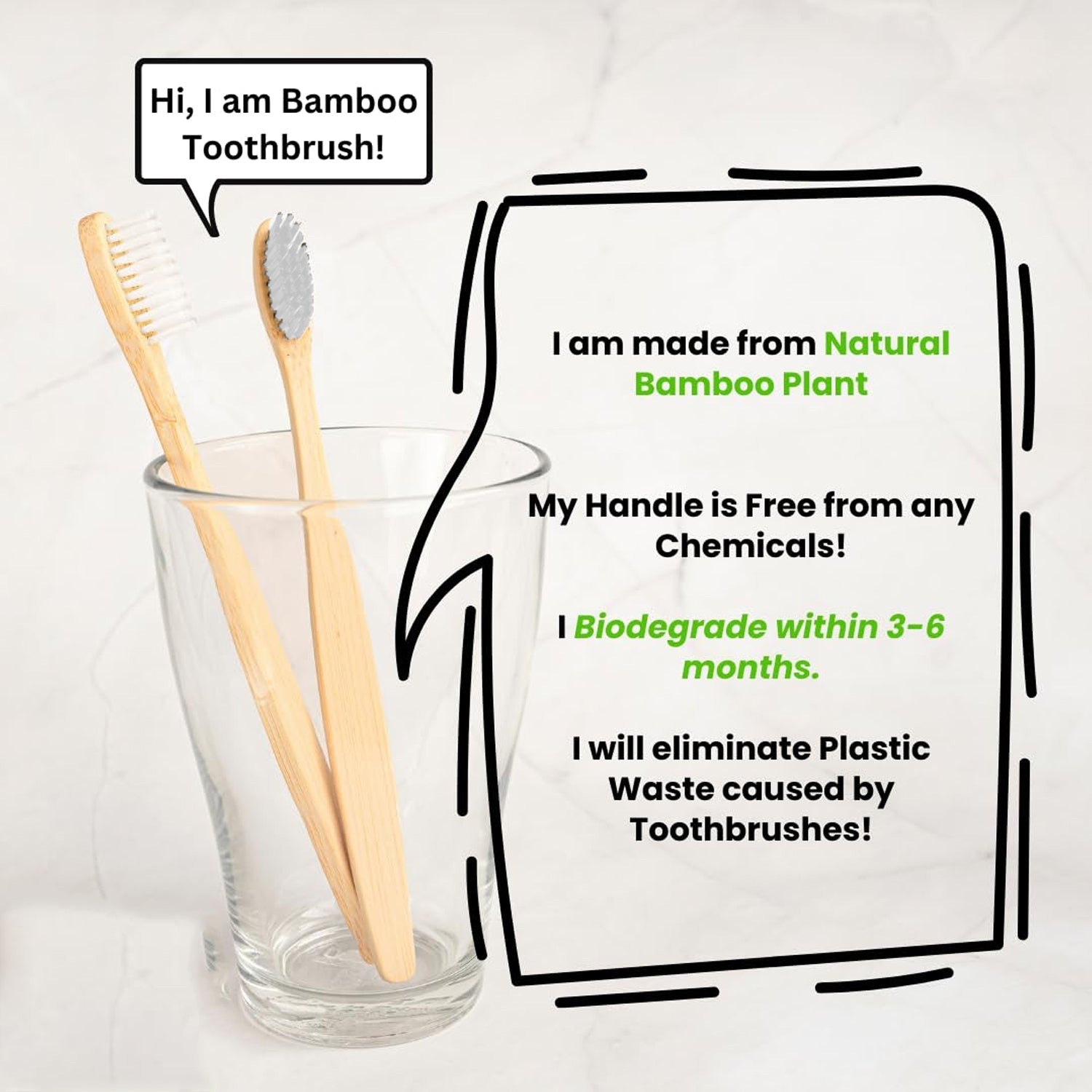 Bamboo Wooden Toothbrush Soft Toothbrush Wooden Child Bamboo Biodegradable Toothbrush, Manual Toothbrush for Adult, Kids (15 pcs set / With Round Box) - Discount Karo