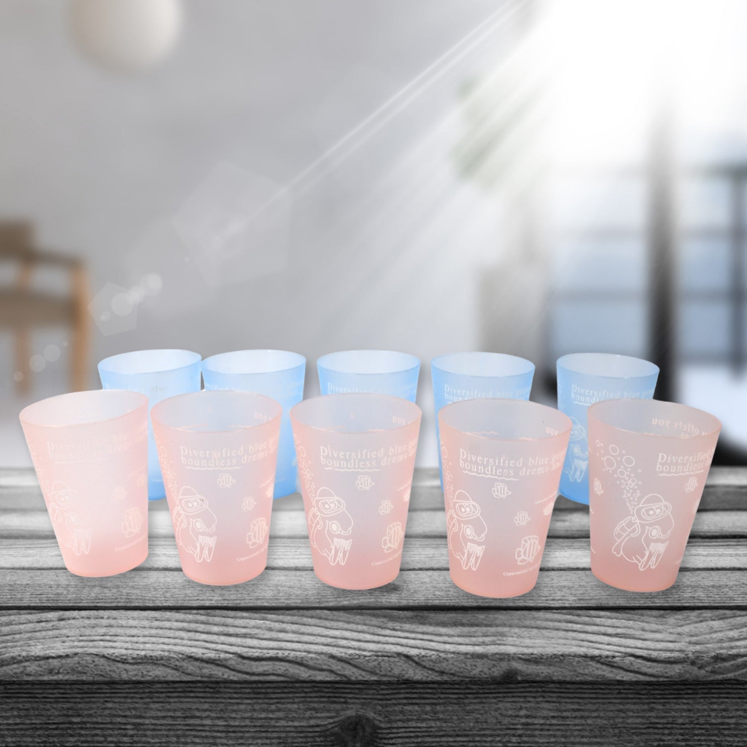 PLASTIC LIGHTWEIGHT GLASS REUSABLE DRINKING GLASS DISHWASHER SAFE BEVERAGE GLASSES FOR KITCHEN WATER GLASSES (10 Pc Set) - Discount Karo