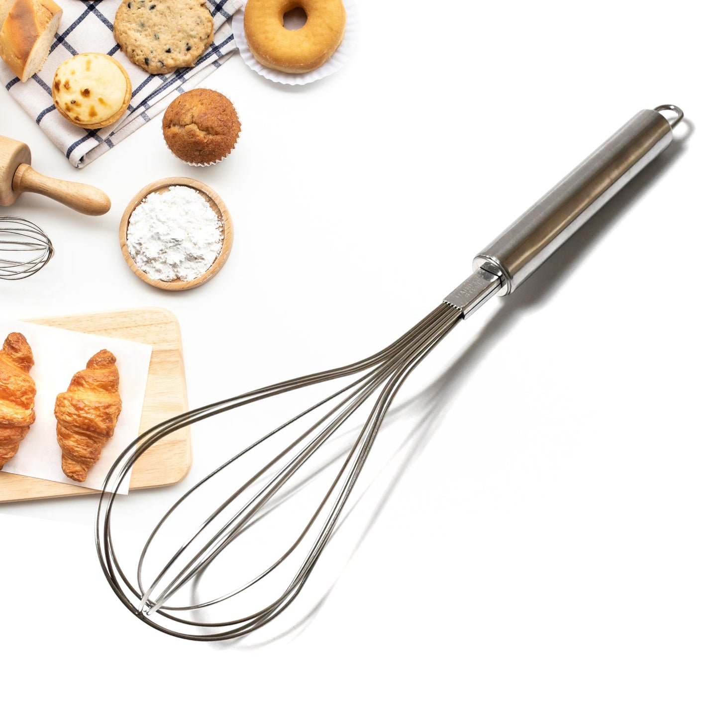 Kitchen Whisk, Stainless Steel Kitchen Tool Non-Scratch Best Stainless Steel Whisk for Perfect Metal Hand Whisk for Cooking Soup Whisking Spatula Tool Is a Great Kitchen Accessory or Gift (1 Pc / 29cm) - Discount Karo