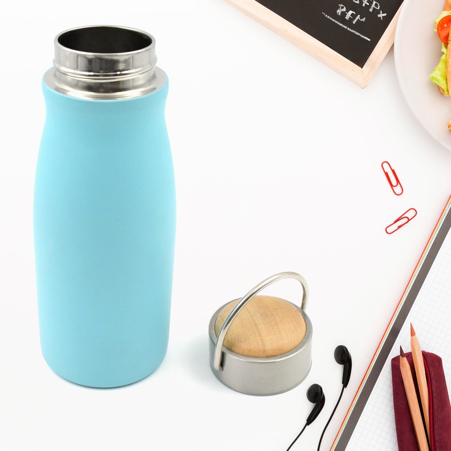 Stainless Steel Water Bottle With Handle, Fridge Water Bottle, Stainless Steel Water Bottle Leak Proof, Rust Proof, Hot & Cold Drinks, Gym Sipper BPA Free Food Grade Quality, Steel fridge Bottle For office / Gym / School (360 ML) - Discount Karo