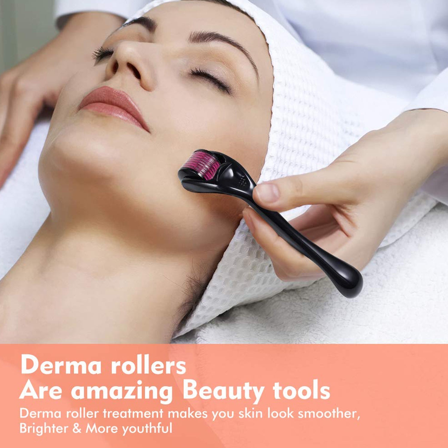 Derma Roller Anti Ageing and Facial Scrubs & Polishes Scar Removal Hair Regrowth (0.75mm) - Discount Karo