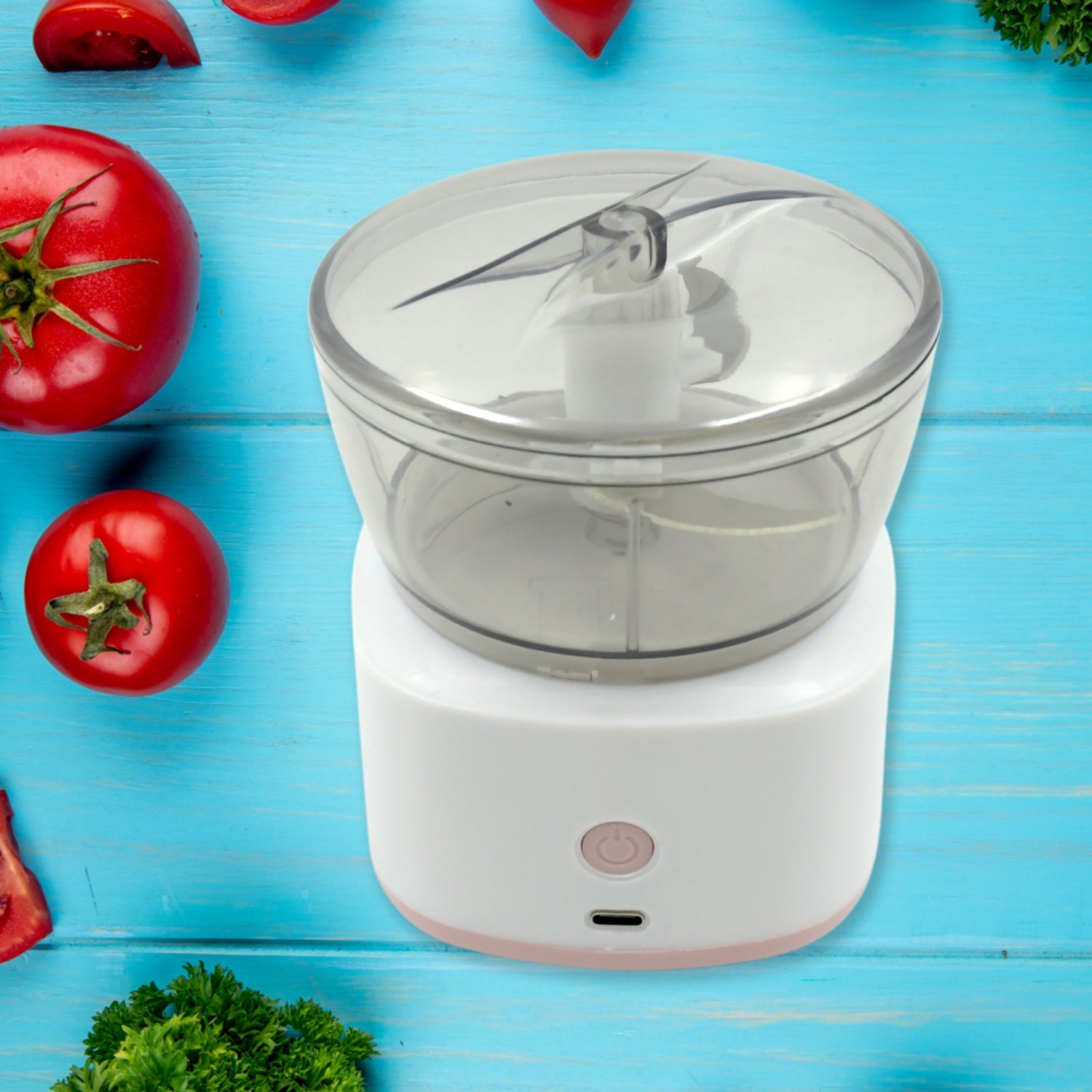 Portable Mini Food Processor Chopper Electric Veggie Chopper 3 Blades With Charching Cable Type C, Vegetable Chopper, Garlic Chopper Food Grinder for Chopping Ginger, Pepper Chili, Onion, Fruit, Meat - Discount Karo