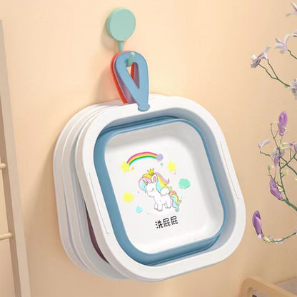 Wash Basin, Space Saving Multi Function Foldable Baby Wash basin Easy Clean Lightweight Thicken for Washing Face for Home (28×28 Cm / 1 pc) - Discount Karo