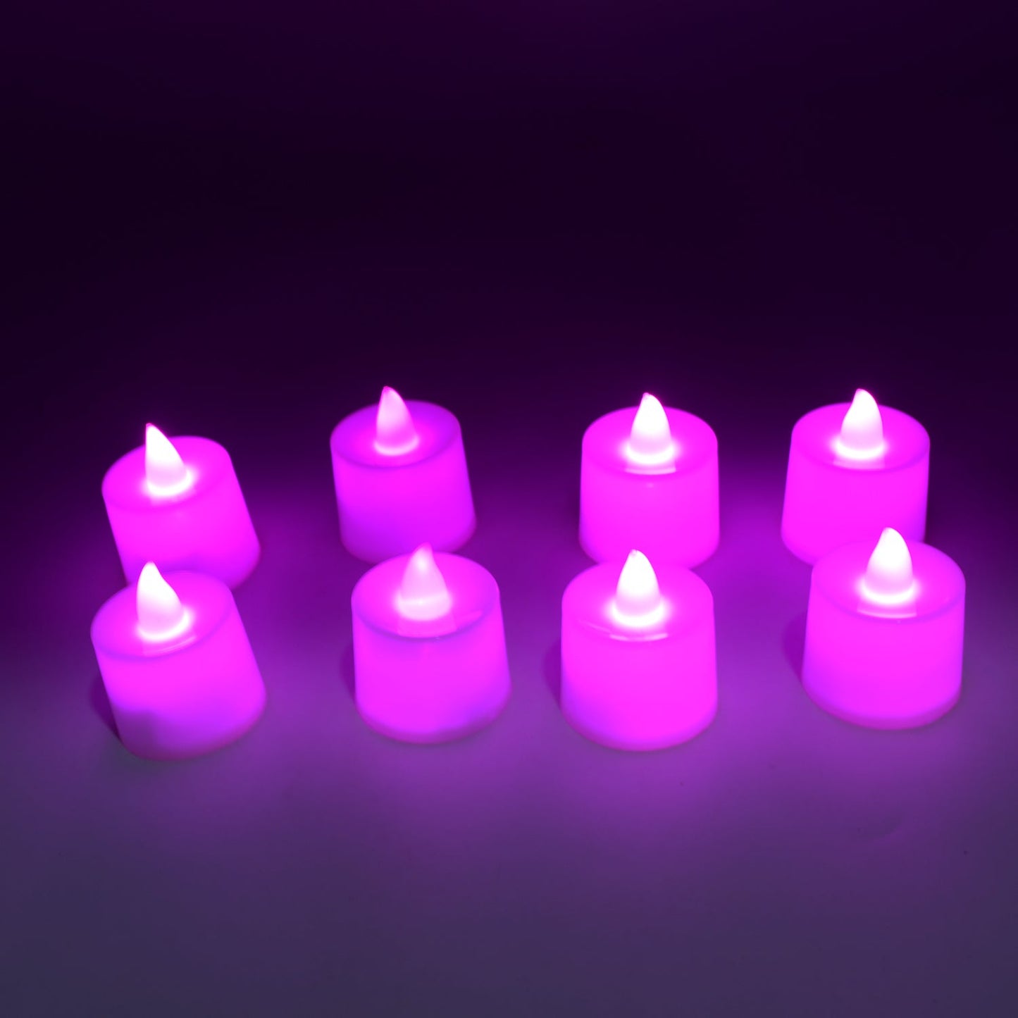 Pink Flameless LED Tealights, Smokeless Plastic Decorative Candles - Led Tea Light Candle For Home Decoration (Pack Of 8pc) ( Diya , Divo , Diva , Deepak , Jyoti)