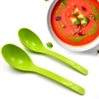 Plastic Spoon Kitchen Multipurpose Serving Ladle for Frying, Serving, Turner, Curry Ladle, Serving Rice, Spoon Used While Eating and Serving Food Stuffs Etc (2 Pcs Set / 10 Inch ) - Discount Karo