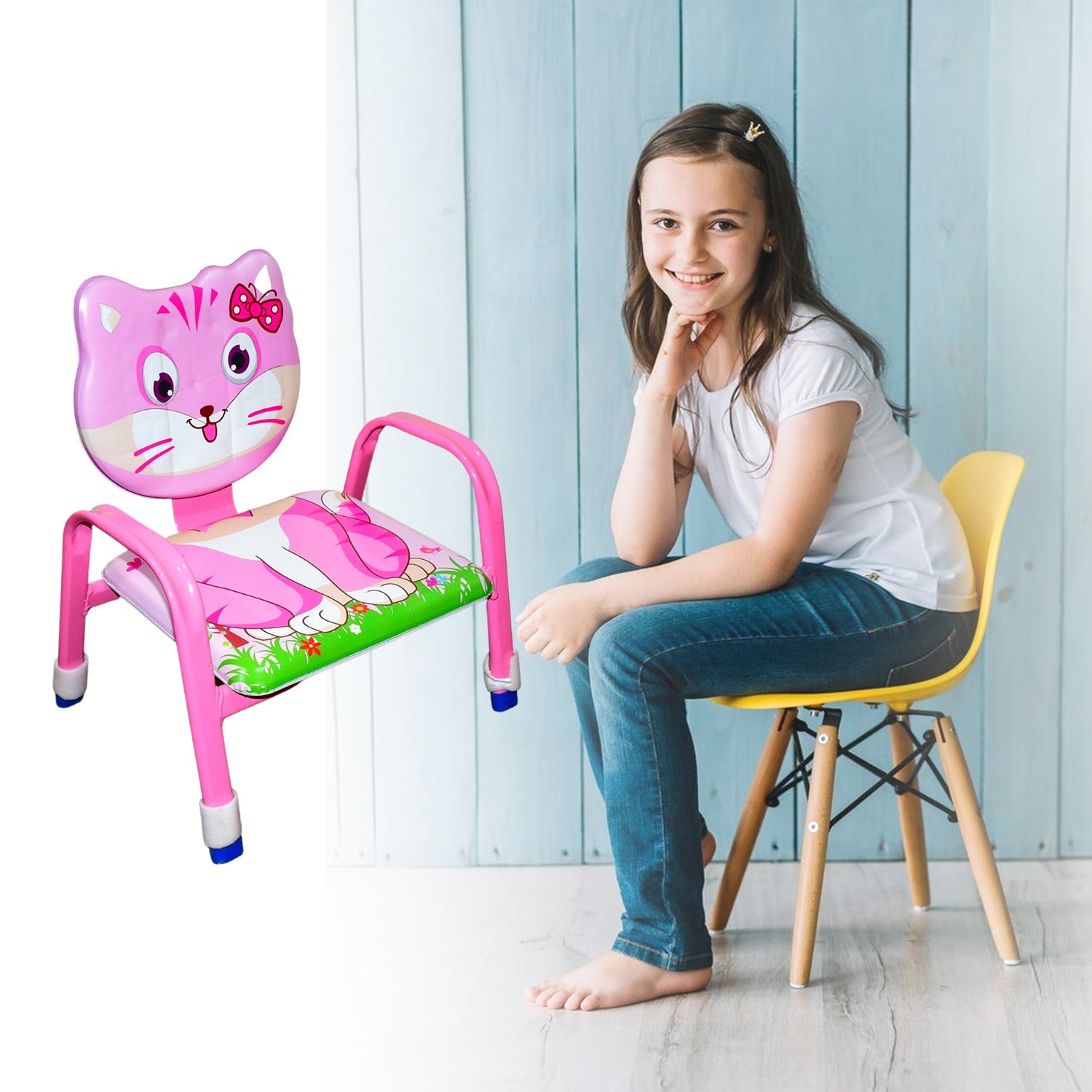 Cartoon Baby Chair Strong Steel Cushion & Comfortable Baby Chair High Quality Chair (1 Pc) - Discount Karo