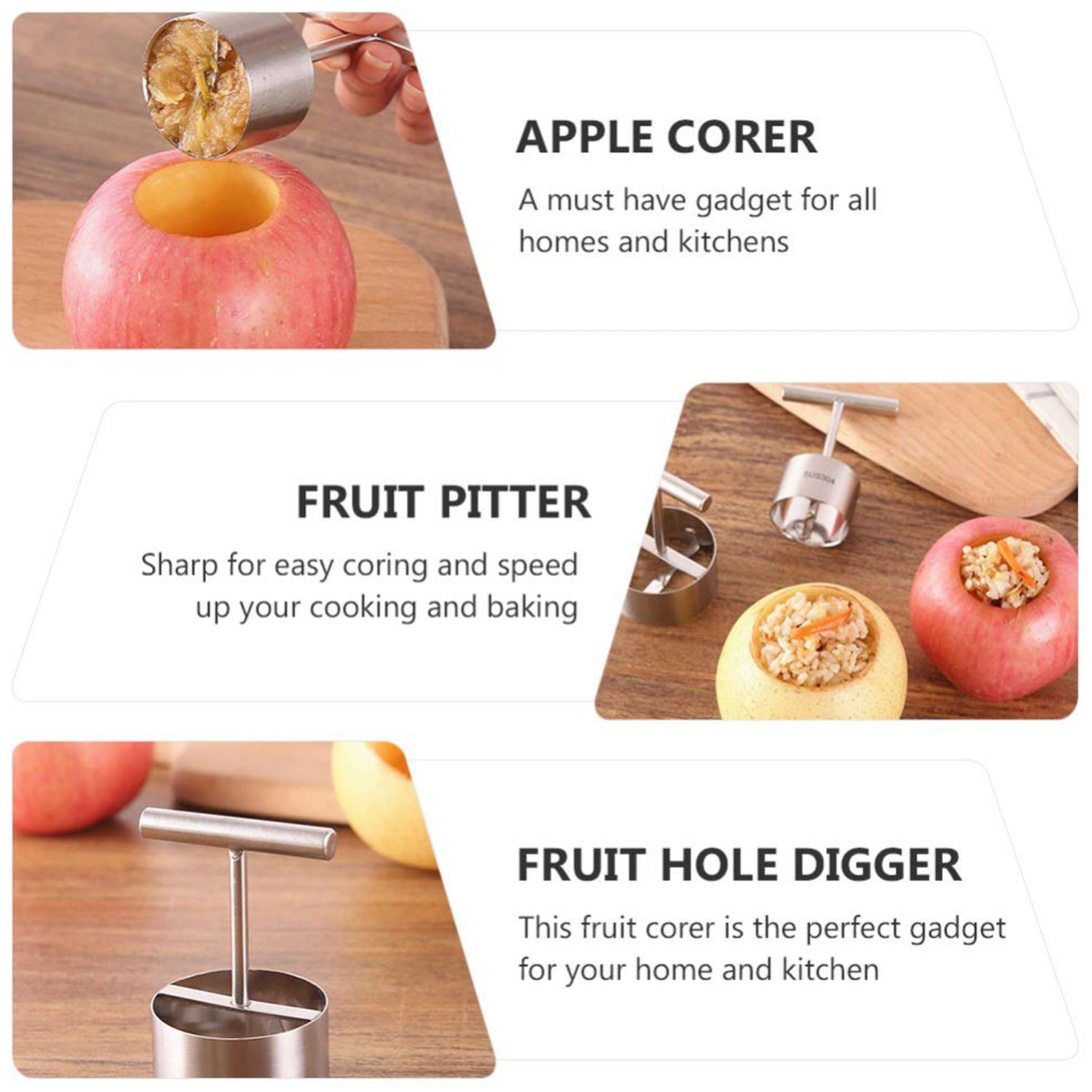 Corer Pear Core Separator Vegetable Core Remover Seeder Cutter Pitter Fruit Hole Remover Coring Tool (1 Pc) - Discount Karo