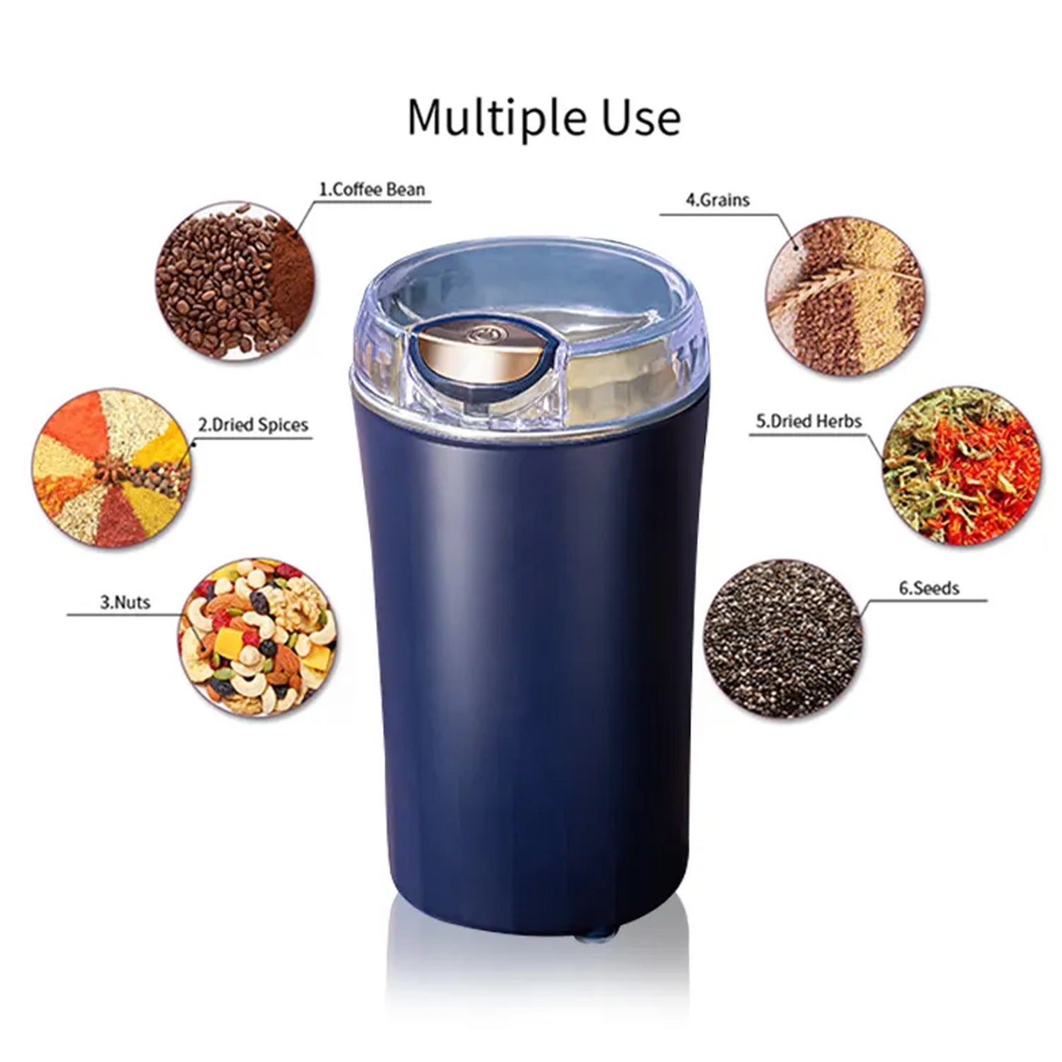 Mini Mixer, Small Blander, Power full Mini Grinder, Electric Coffee Bean Grinder Grinder Machine Portable Grinder for Home and Office. (4 Blade Grinder ) - Discount Karo