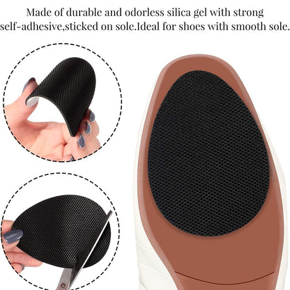 Non-Slip Shoe Pads, Rubber Shoe Sole Protector Pads, Self-Adhesive Shoe Grips Pads Stickers Non Skid for Ladies Shoes, High Heels, Boots