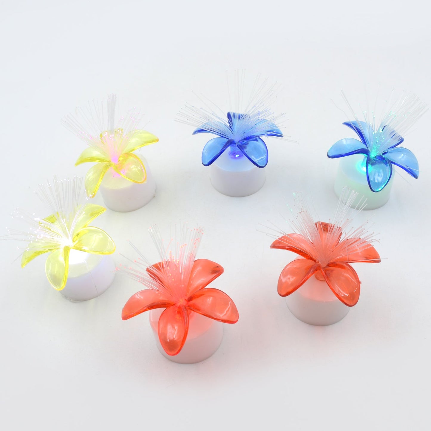 Fiber Optic Light, Mini Color Change LED Table Centerpieces, Light Up Candle - Pack of 6