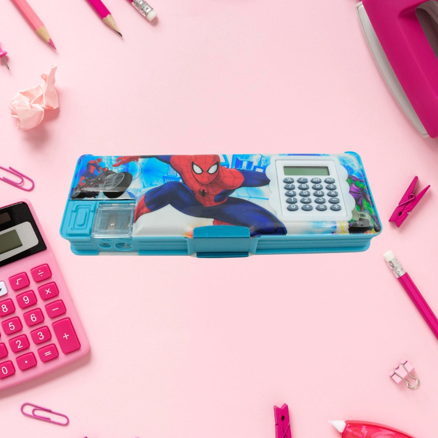 Cartoon Multi-functional Geometry Box with Calculator & Double Sharpener - Discount Karo