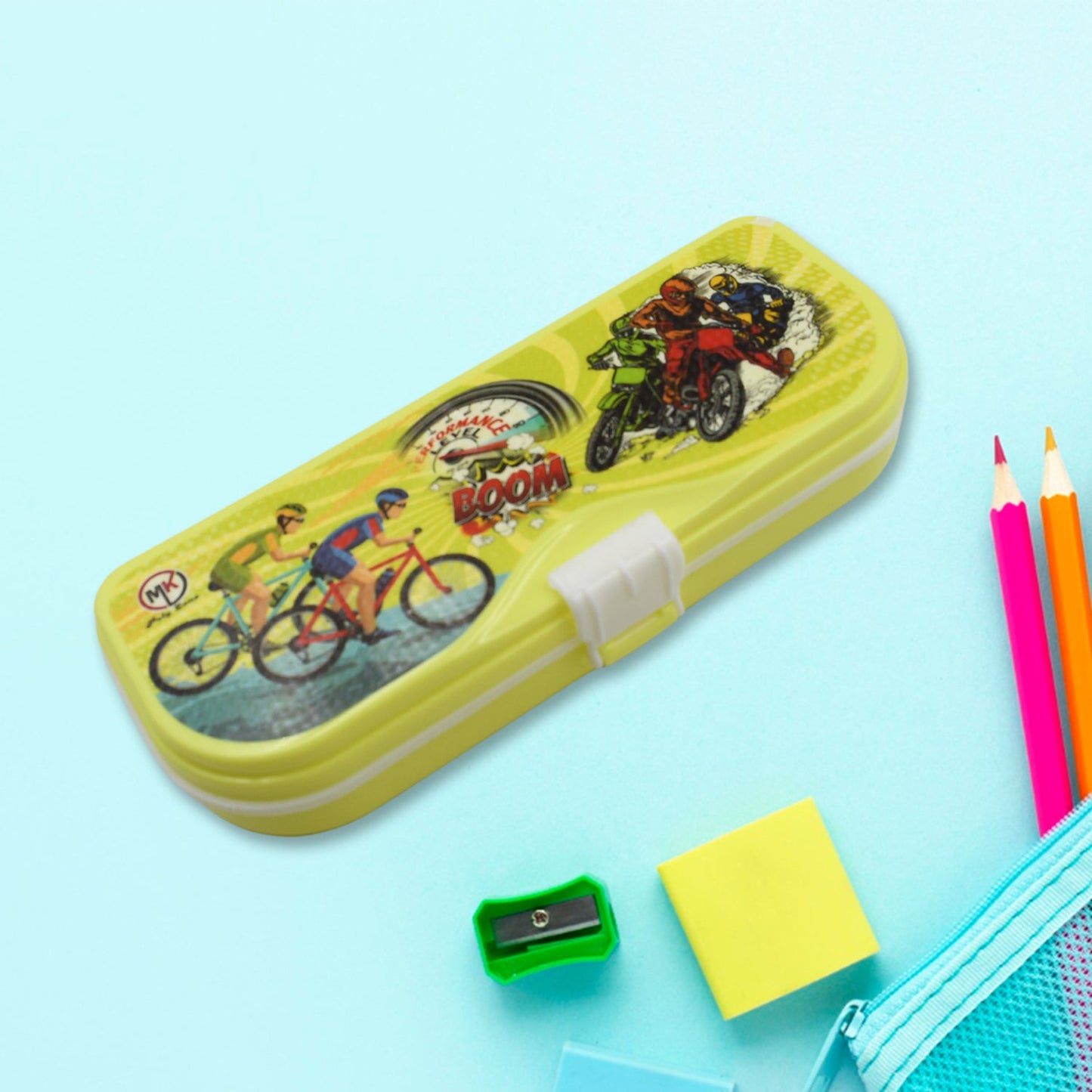 Multipurpose Compass Box, Pencil Box with 3 Compartments for School, Cartoon Printed Pencil Case for Kids, Birthday Gift for Girls & Boys - Discount Karo