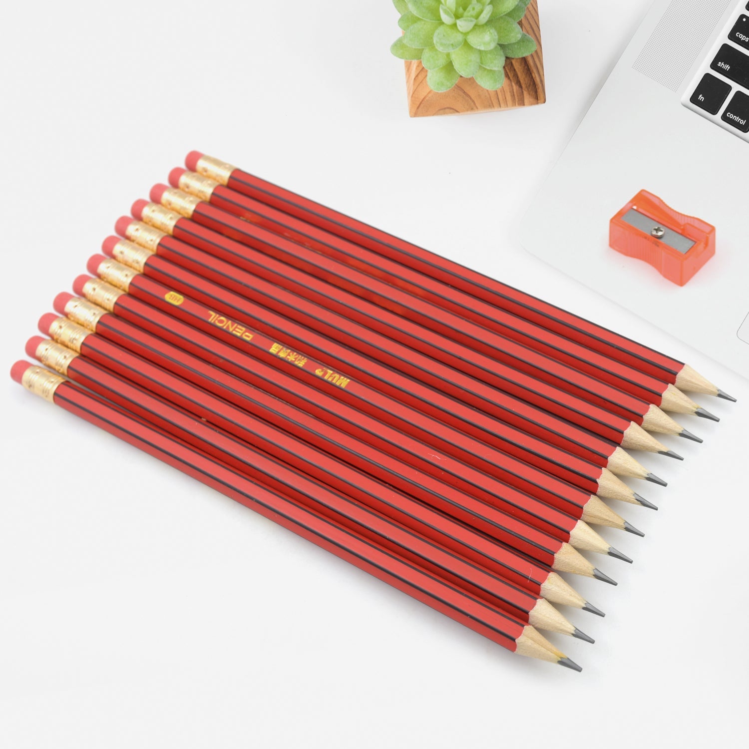 Wooden Pencil Set Multi-Use Wooden Graphite Pencils for Art, School, Office & Gifting - Wood Pencil with Eraser, Sharpener (13 Pc Set) - Discount Karo