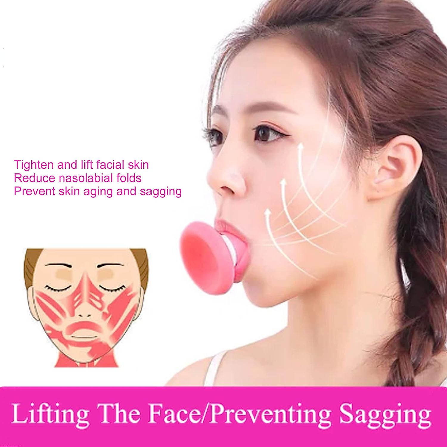 SILICONE FACIAL JAW EXERCISER BREATHING TYPE FACE SLIMMER, BREATHING TYPE FACE SLIMMER FACE LIFT INHALING & EXHALING TOOL, LOOK YOUNGER AND HEALTHIER - HELPS REDUCE STRESS AND CRAVINGS (Card Packing) - Discount Karo