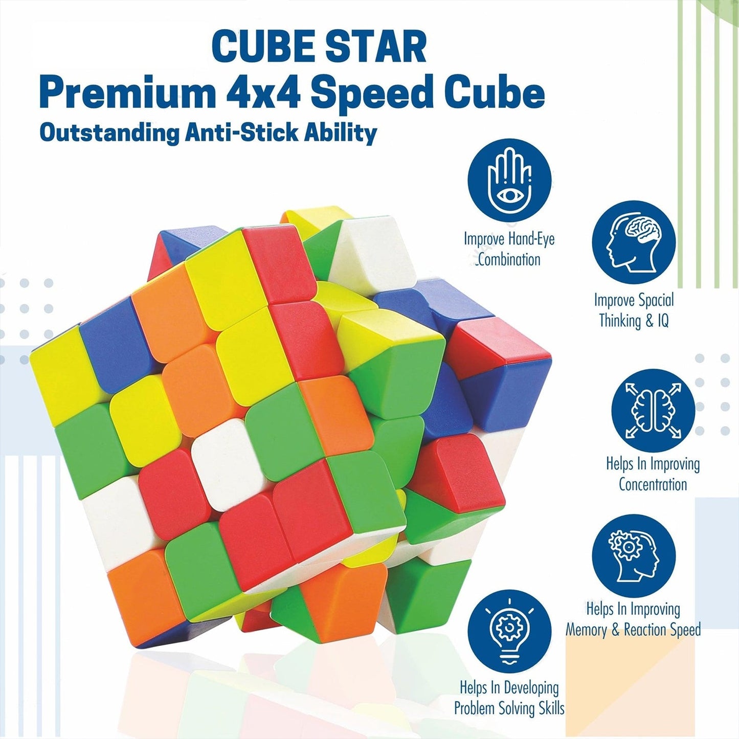 Small Puzzles Cubes 4×4×4 High Speed Sticker Less Magic Cube Game, Kids and Professionals Magic Cube Puzzle Toy, Pack of 1, 8+ Years - Discount Karo