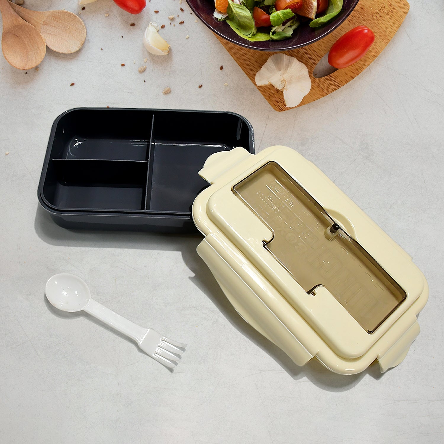 Lunch Box Flex Lock Plastic Liner Lunch Container, Portable Tableware Set for Kid Adult Student Children Keep Food Warm - Discount Karo