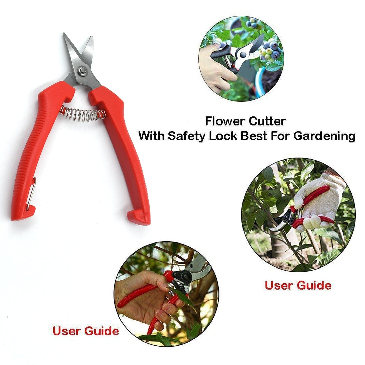 Heavy Duty Stainless Steel Cutter, Non‑slip Trimming Scissors Durable Not Easy To Wear for Gardening Pruning Of Fruit Trees Flowers and Plants (With Plastic Packing) - Discount Karo