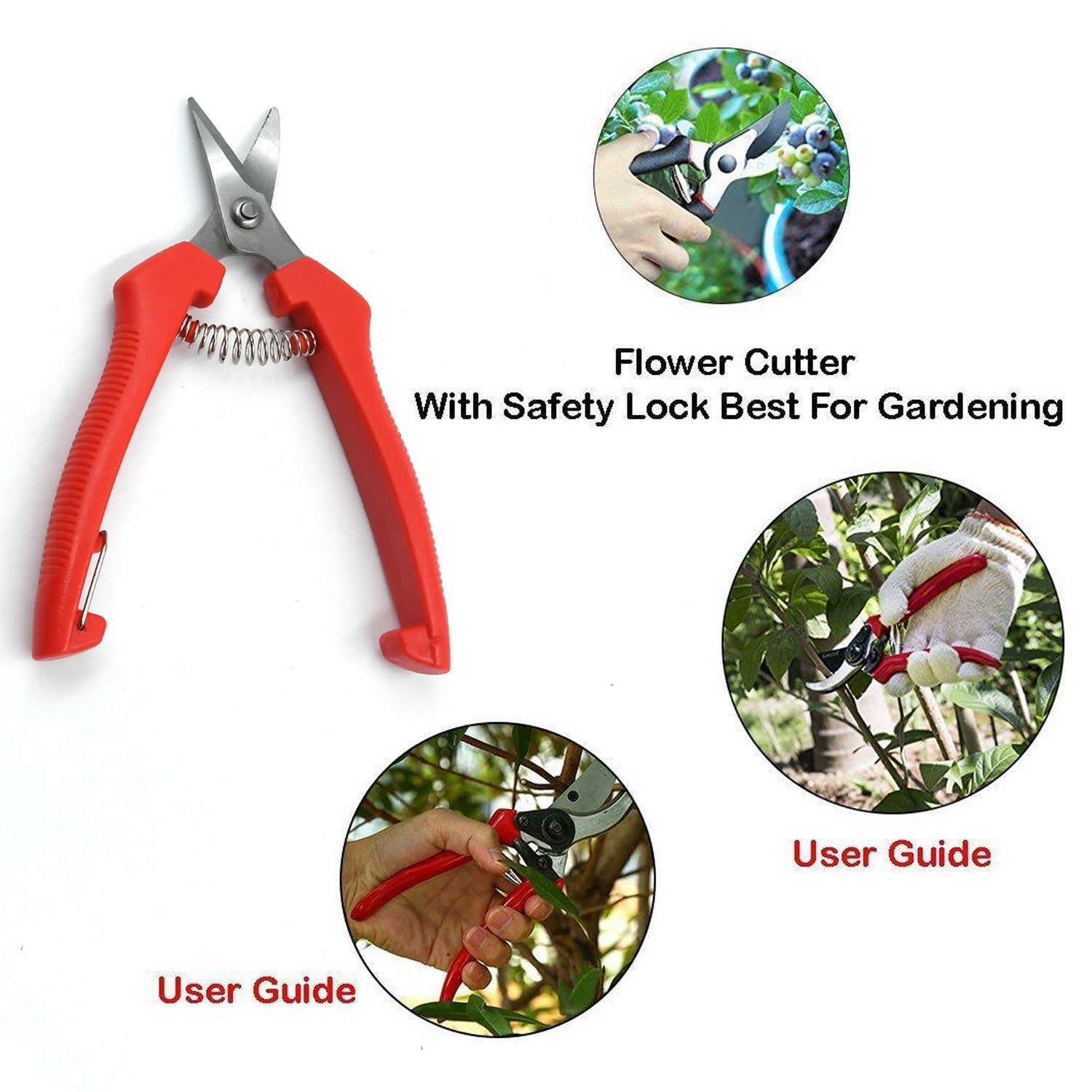 Heavy Duty Stainless Steel Cutter, Non‑slip Trimming Scissors Durable Not Easy To Wear for Gardening Pruning Of Fruit Trees Flowers and Plants (With Plastic Packing) - Discount Karo