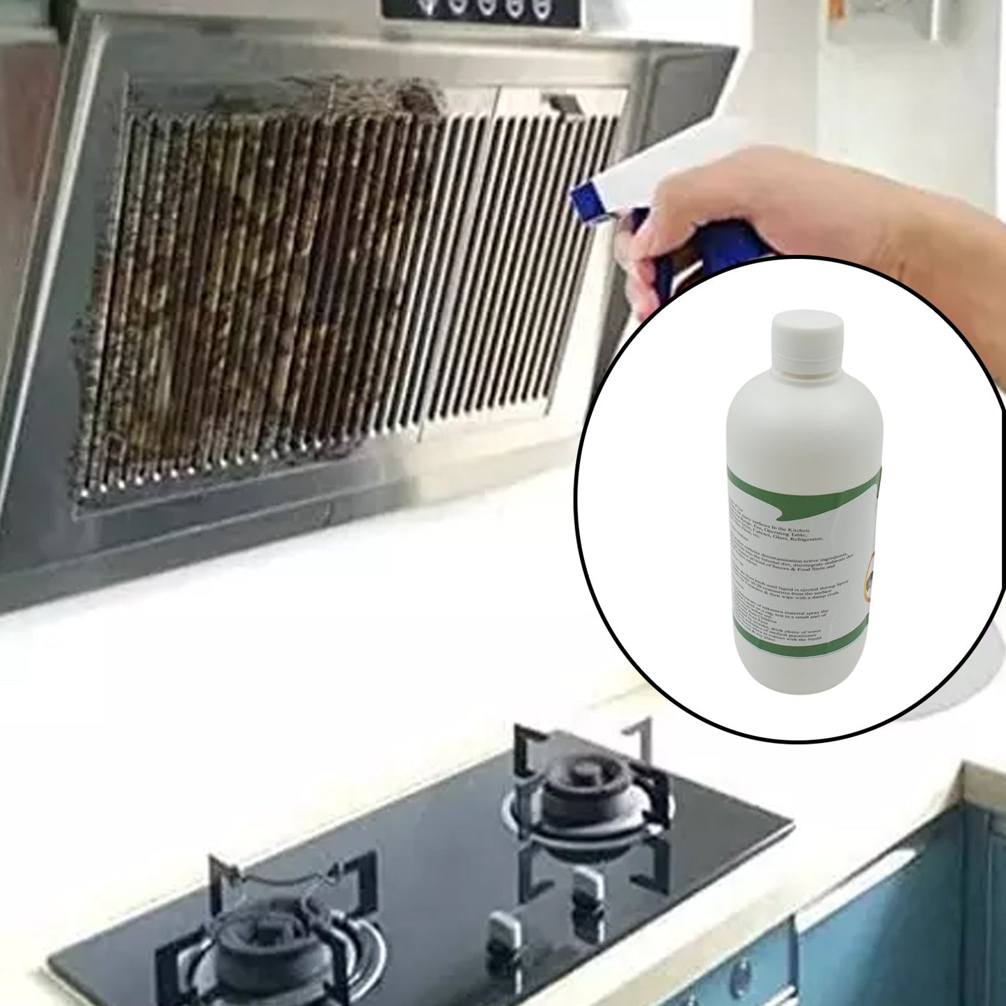 Kitchen Cleaner Spray Oil & Grease Stain Remover Stove & Chimney Cleaner Spray Non-Flammable Nontoxic Magic Degreaser Spray for Kitchen Gas Stove Cleaning Spray (Approx 500ML) - Discount Karo