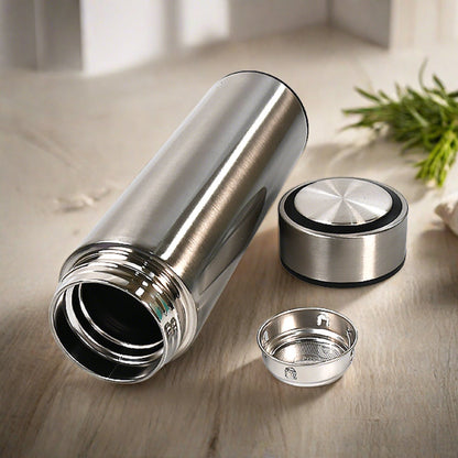 Double Stainless Steel Wall Smart Flask Vacuum Insulated Water Bottle | Perfect for Hot and Cold Drinks | for Campaign Travelling (450ml) - Discount Karo