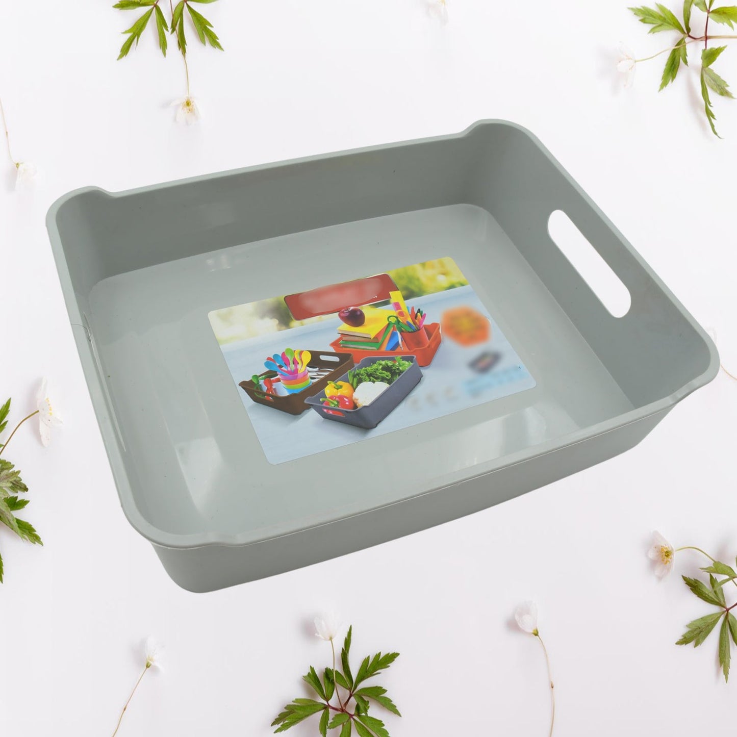 Multipurpose Organising & Storage Plastic Tray,  Fruit & Vegetable/ Multi Purpose Tray, Organizer for Kitchen, Countertop, Cabinet, Bathroom Plastic Storage Basket For Store Fruits, Vegetables, Magazines, Cosmetics, Stationary Set of 3 - Discount Karo