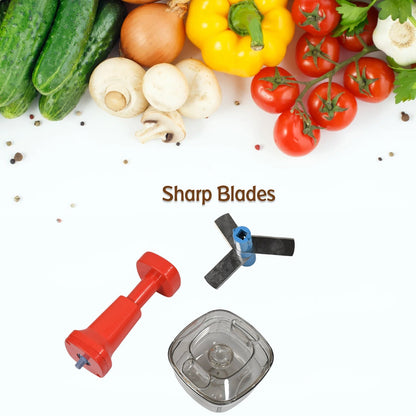 5351 Manual Food Push Chopper And Hand Push Vegetable Chopper, Cutting Chopper For Kitchen With 3 Stainless Steel Blade ( B Grade Chopper ) 