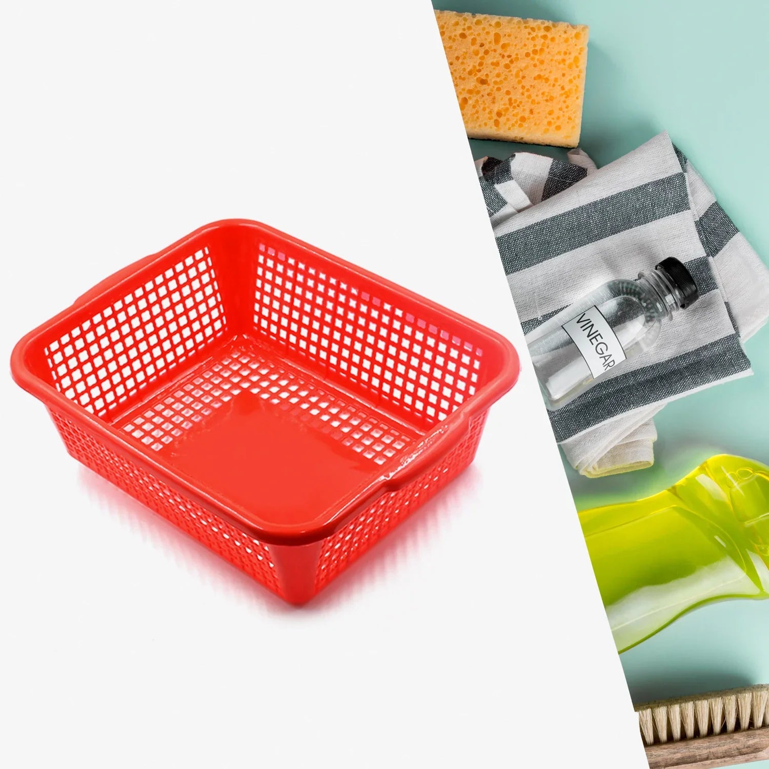 Plastic 1 Pc Kitchen Small Size Dish Rack Drainer Vegetables and Fruits Washing Basket Dish Rack Multipurpose Organizers (29x22CM Mix Color) - Discount Karo