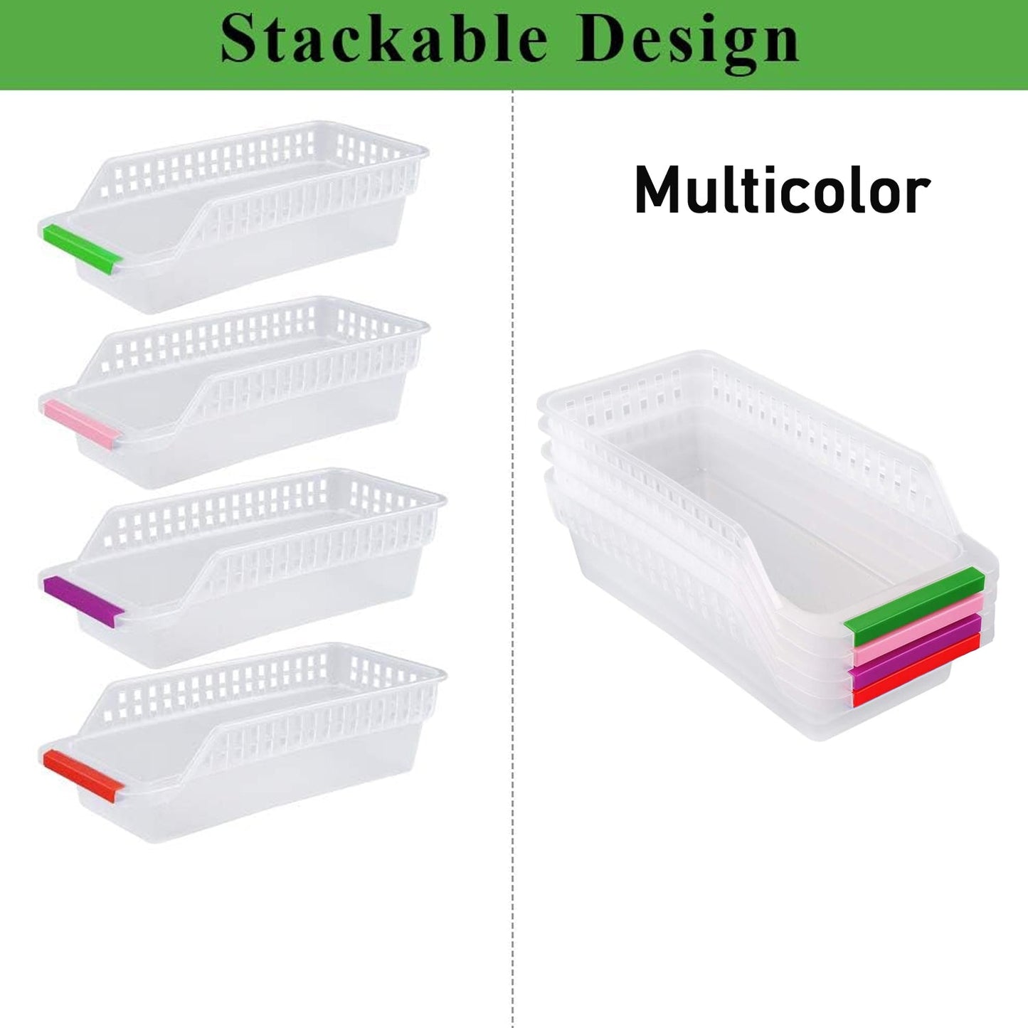 Kitchen Plastic Space Saver Organizer Basket Rack- 4 pcs - Discount Karo