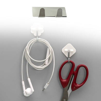 Self-Adhesive Wall Hooks (6 Pcs): Stainless Steel, Multipurpose for Home