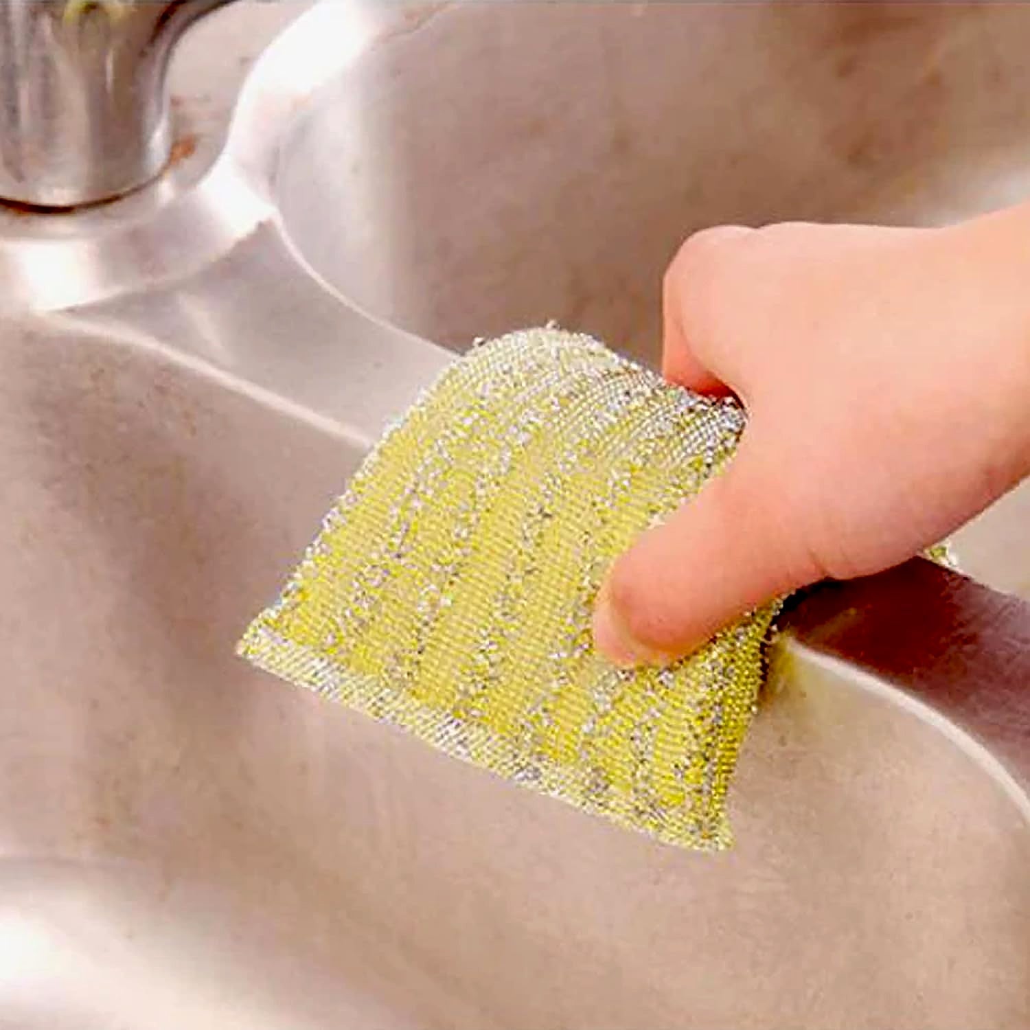 Kitchen Cleaning Tool Set Microfiber Kitchen Utensils High Performance Scouring Sponge Set Dish Sponge, Stainless Steel Scouring Pad (6 Pcs Set) - Discount Karo