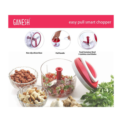 Ganesh Chopper Vegetable Cutter, Red (650 ml) - Discount Karo