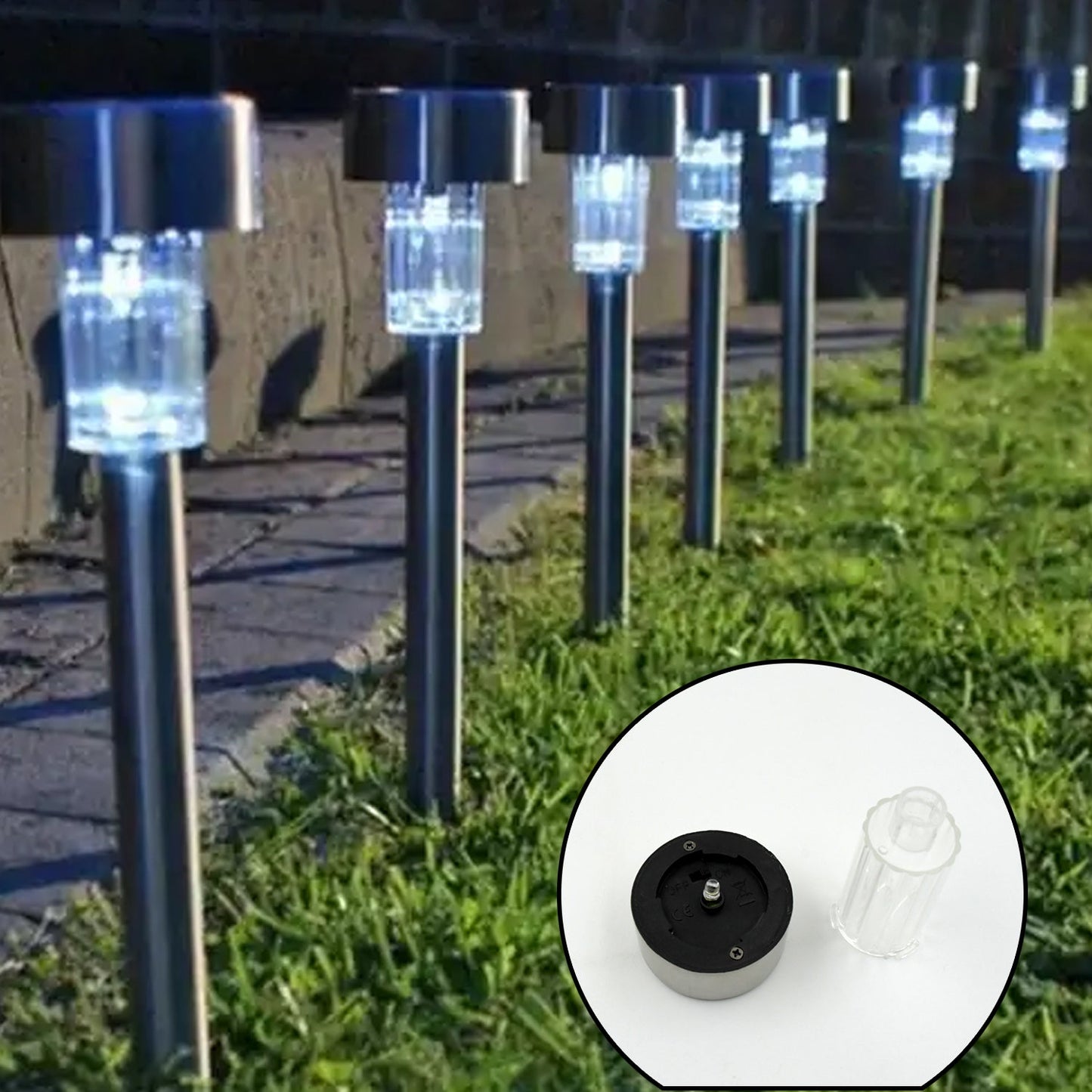 Solar Panel Led Spike Spot Light Landscape Garden Yard Path Lawn Outdors Solar Lamps, Waterproof Outdoor Decorative Landscape Lights for Garden, Patio, Yard, Walkway (2 Pc Set) - Discount Karo