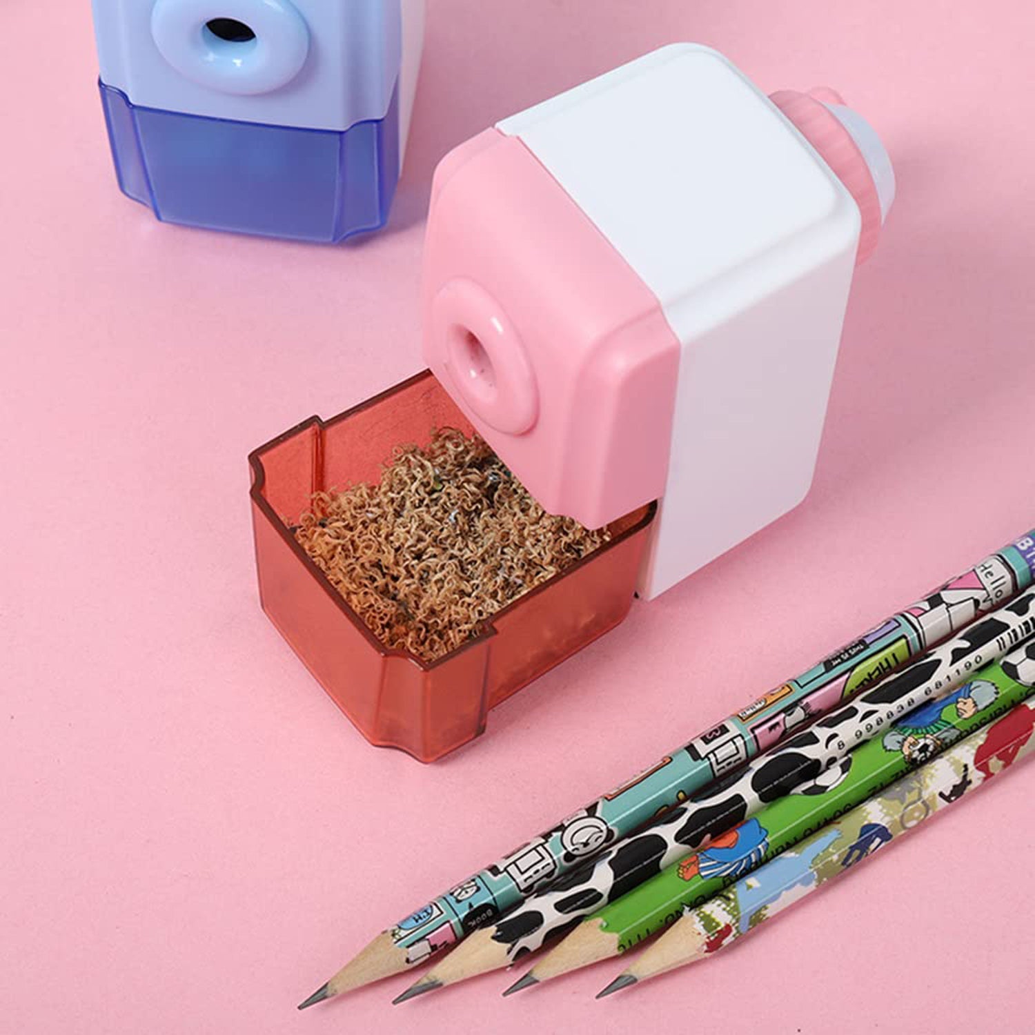 Pen Pencil Sharpener | Simple Student Office Pencil Sharpener | Fashionable and Convenient Non-Slip Base Pencil Sharpener，Lightweight Manual Sharpener, Non-Slip Handle (1 Pc) - Discount Karo