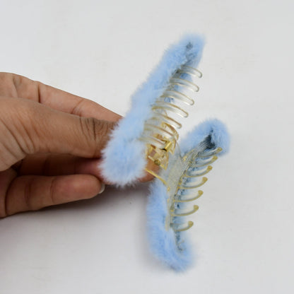 Large Plush Hair Claw Clips