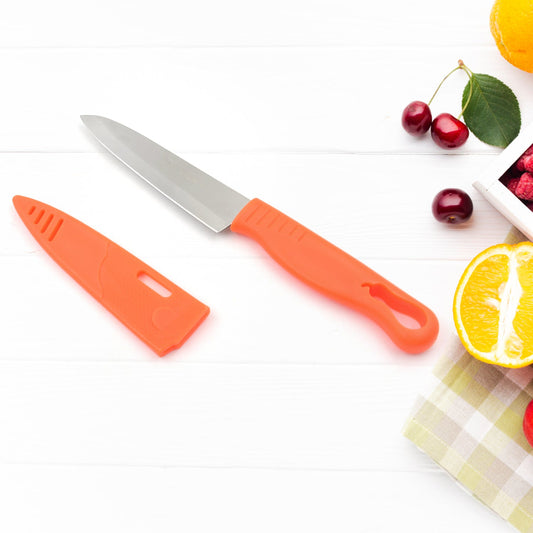 Stainless Steel Knife For Kitchen Use, Knife Set, Knife & Non-Slip Handle With Blade Cover Knife, Fruit, Vegetable,Knife Set (1 Pc) - Discount Karo