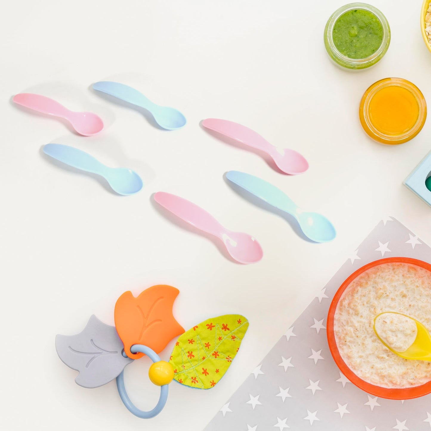 Kids Cute Food Grade Foods Feeding Training Baby Spoon (Set of 6 pcs) - Discount Karo