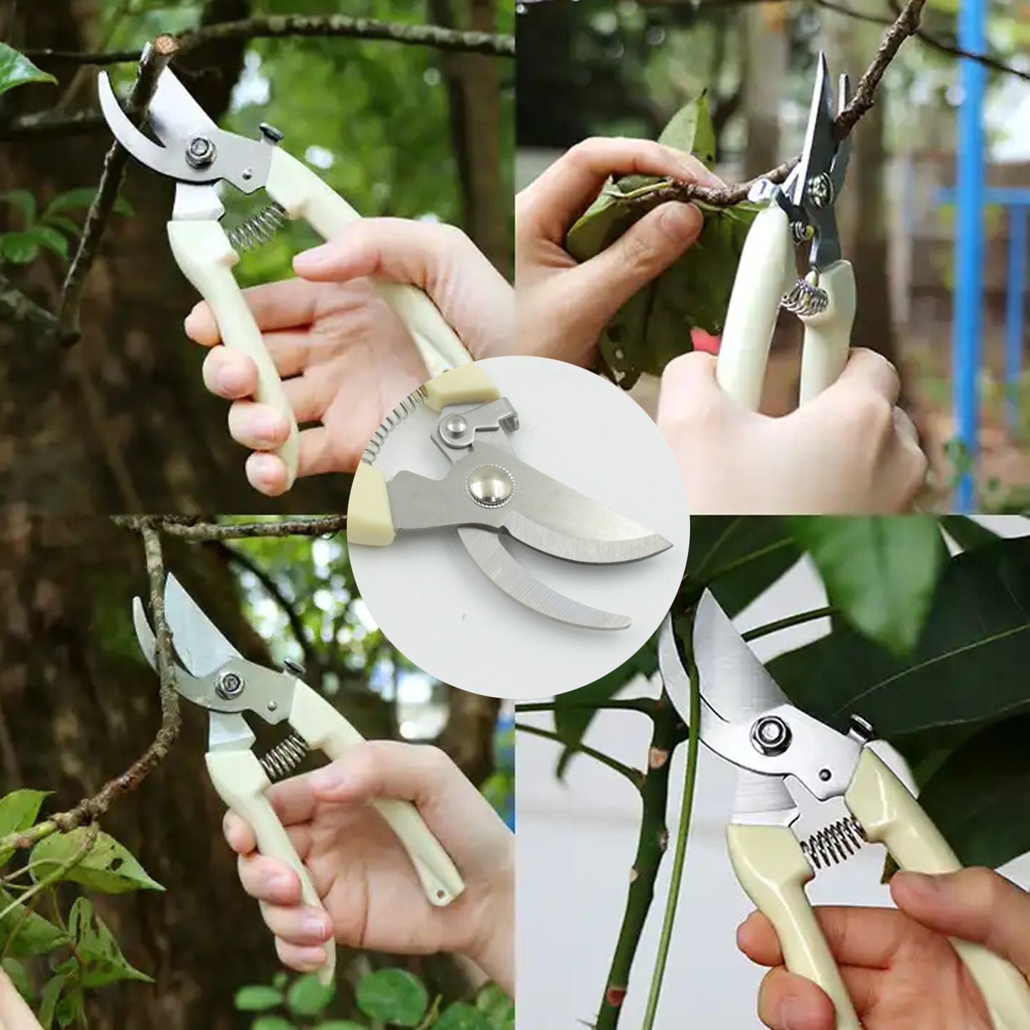 Stainless Steel Pruning Shears with Sharp Blades and Comfortable handle - Durable Hand Pruner for Comfortable and Easy Cutting, Heavy Duty Gardening Cutter Tool Plant Cutter for Home Garden | Wood Bran (1 Pc) - Discount Karo