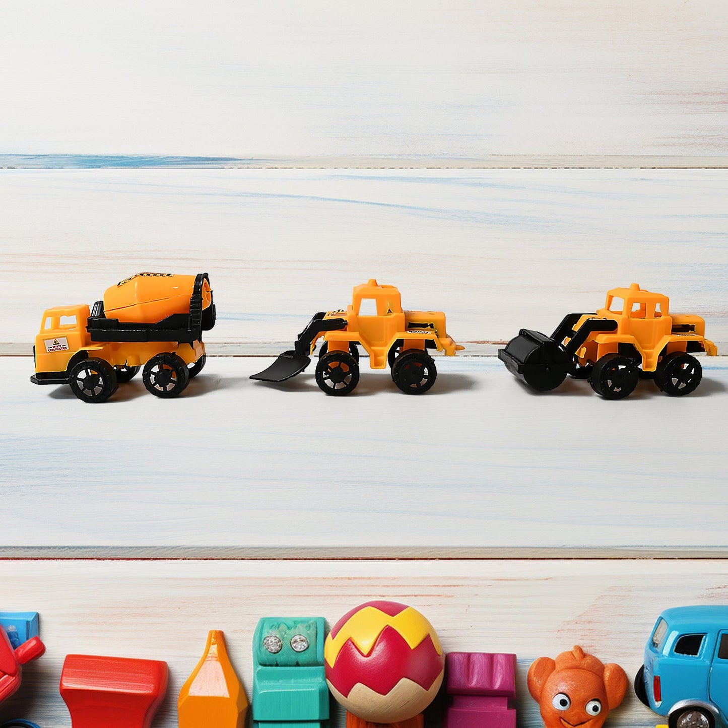 Vehicle Car Engineering Automobile Construction Car Toys Set for Children Kids Crane Excavator Road Roller Forklift Mixer Truck Transporter Truck Machine Construction Toys (6 Pcs Set) - Discount Karo