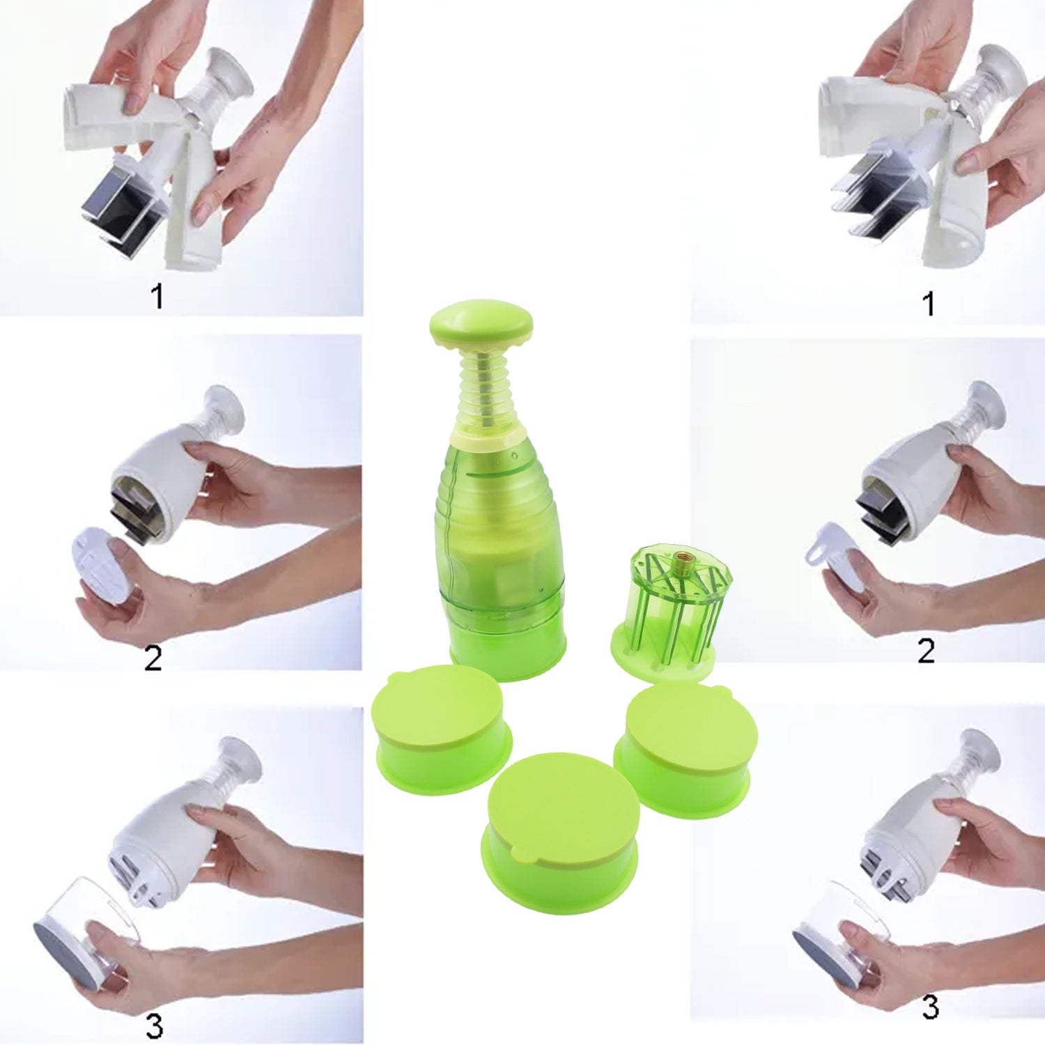 Food Chopper, Easy to Clean Manual Hand Chopper Dicer, Slap Press Chopper Mincer for Vegetables Onions Garlic Nuts Salads - Discount Karo