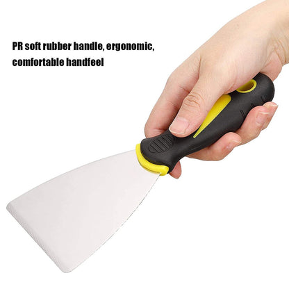 7479 Putty Knife Set with Soft Rubber Handle for Drywall, Putty, Decals, Wallpaper, Baking, Patching and Painting 