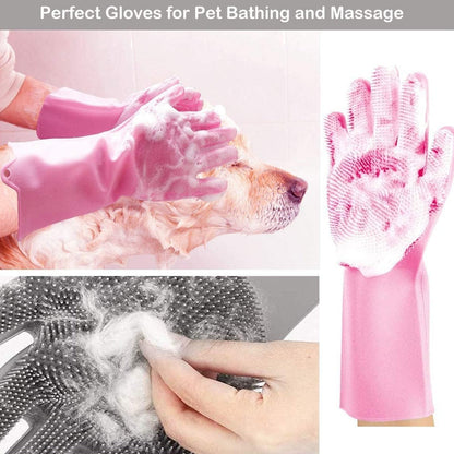 Single Left-Handed Silicone Dishwashing Glove: Scrubber, Reusable, Kitchen Cleaning