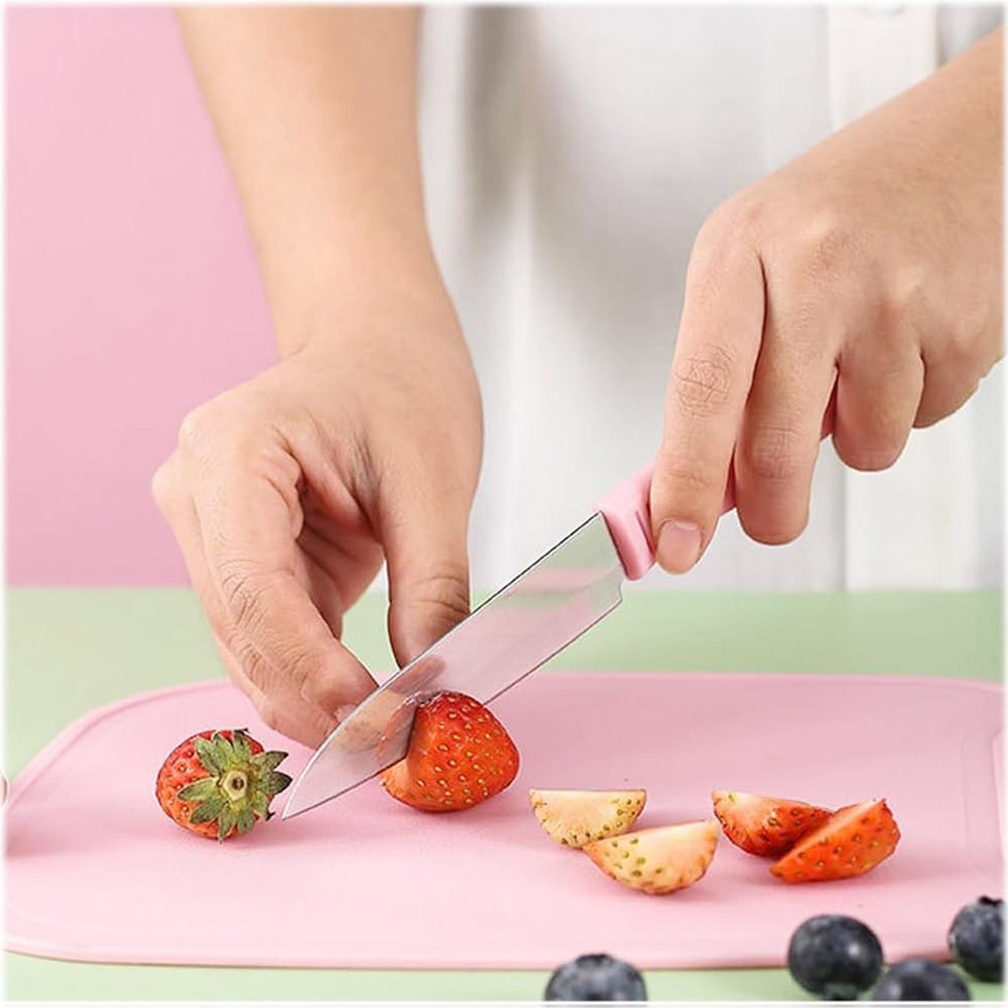 Mini Travel Cutting Board Set, 4 Pcs Portable Mini Camping Plastic Cutting Board & Knife, Fruits & Vegetable Peeler Scissors, Kitchen Knives Set, for travel, picnic, camping, outdoor, park (4 Pc Set) - Discount Karo