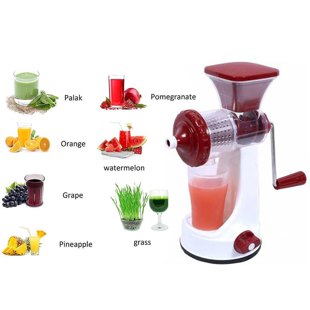 168 Manual Fruit Vegetable Juicer with Juice Cup and Waste Collector 