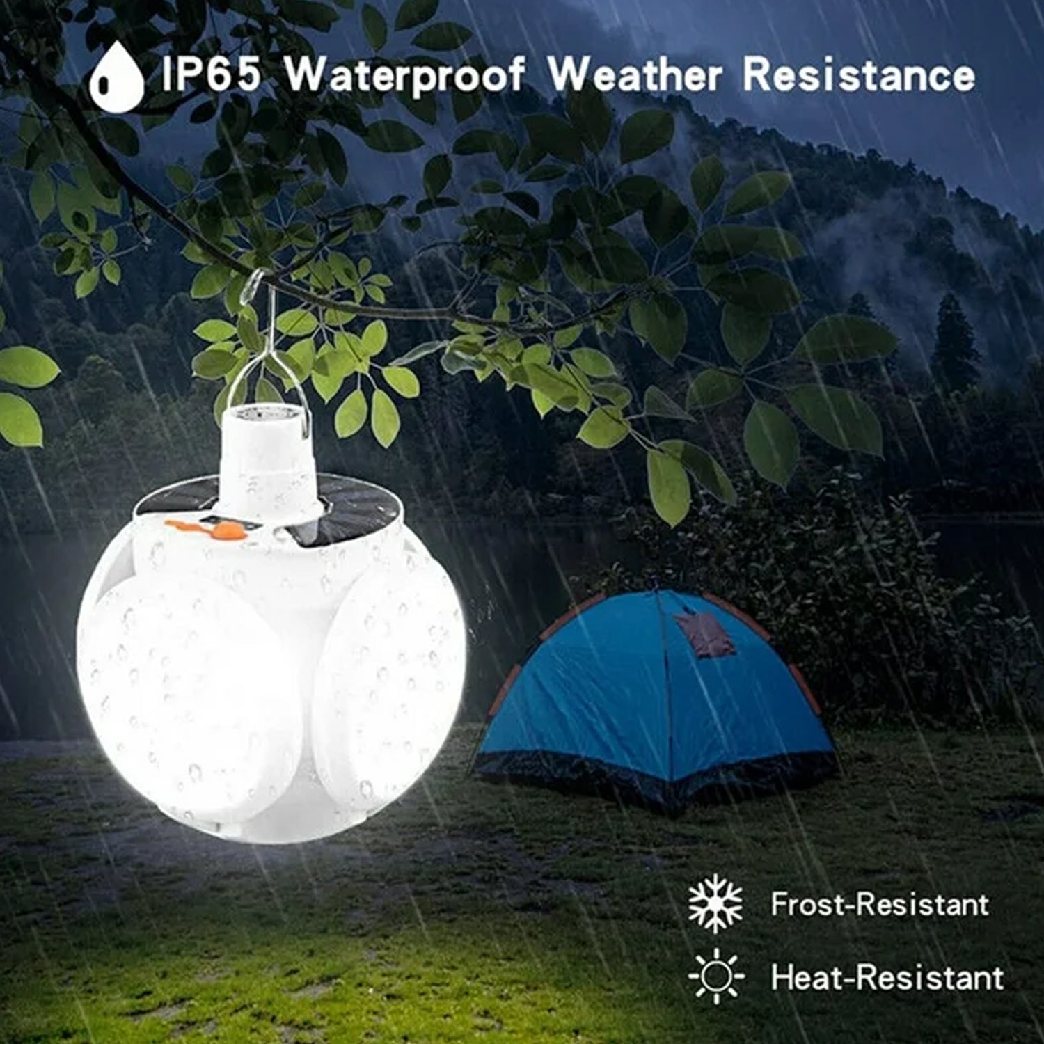 Solar Multi-Functional Emergency LED Light Bulb with USB Charging, LED camping lamp, camping lamp, USB rechargeable, 5 brightness light modes, foldable camping light, SOS IP65 waterproof camping light, blackout emergency equipment, camping gadgets - Discount Karo