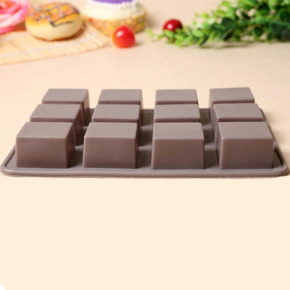 Silicone Chocolate Mould 12 Cavity Square Shape Mould Candy Mold Baking Tools For Cake Chocolate, Food Grade Non-Stick Reusable, Baking Trays (1 pc) - Discount Karo