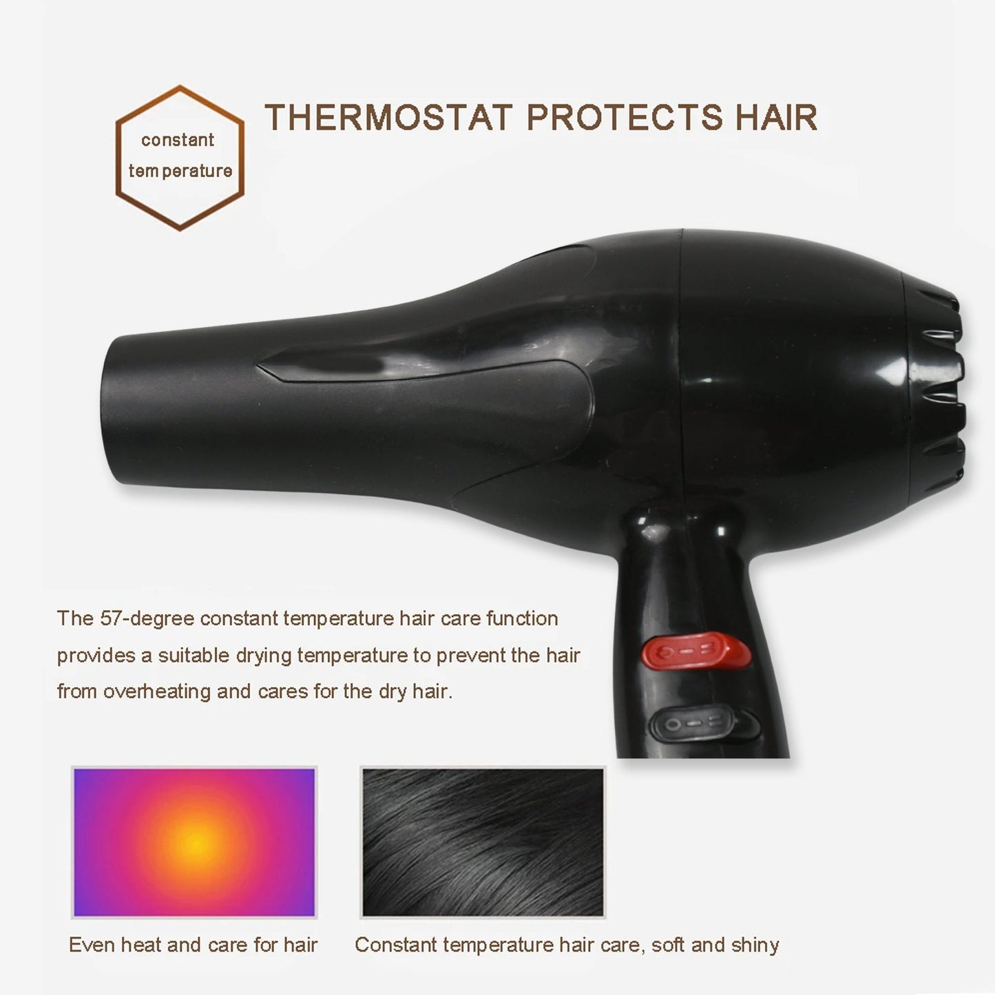 Professional Multi Purpose Hair Dryer Salon, Hair Dryer 2 Speed Settings For Women And Men (1800 Watts)