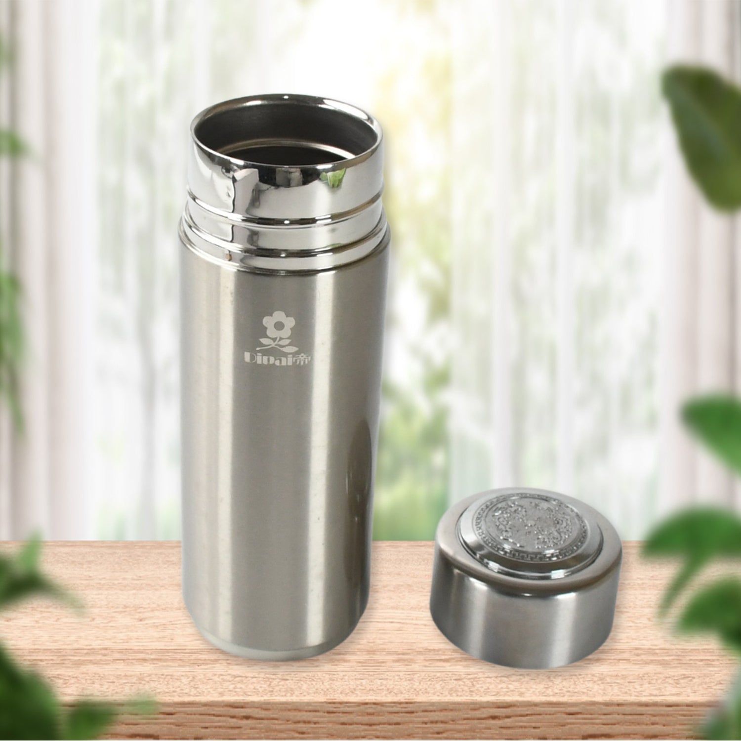 Vacuum Insulation Cup with Lid, Stainless Steel, Hot & Cold Water Bottle Coffee, Double Walled Carry Flask for Travel, Home, Office (1 Pc) - Discount Karo